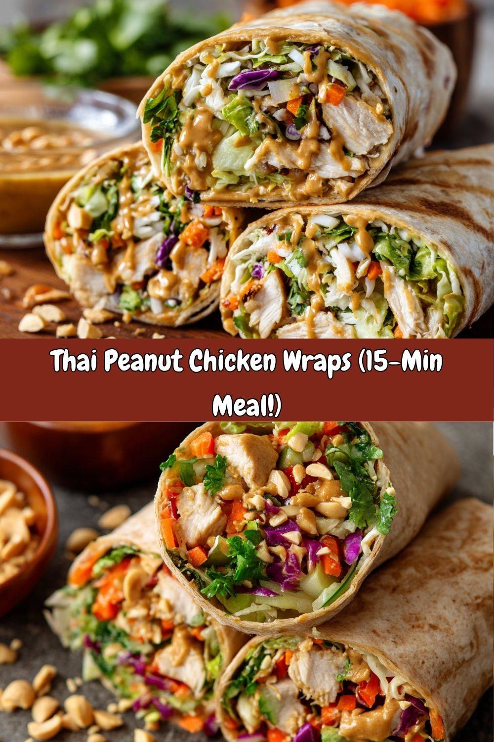 Thai Peanut Chicken Wraps