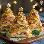 HAM & CHEESE PUFF PASTRY CHRISTMAS TREES