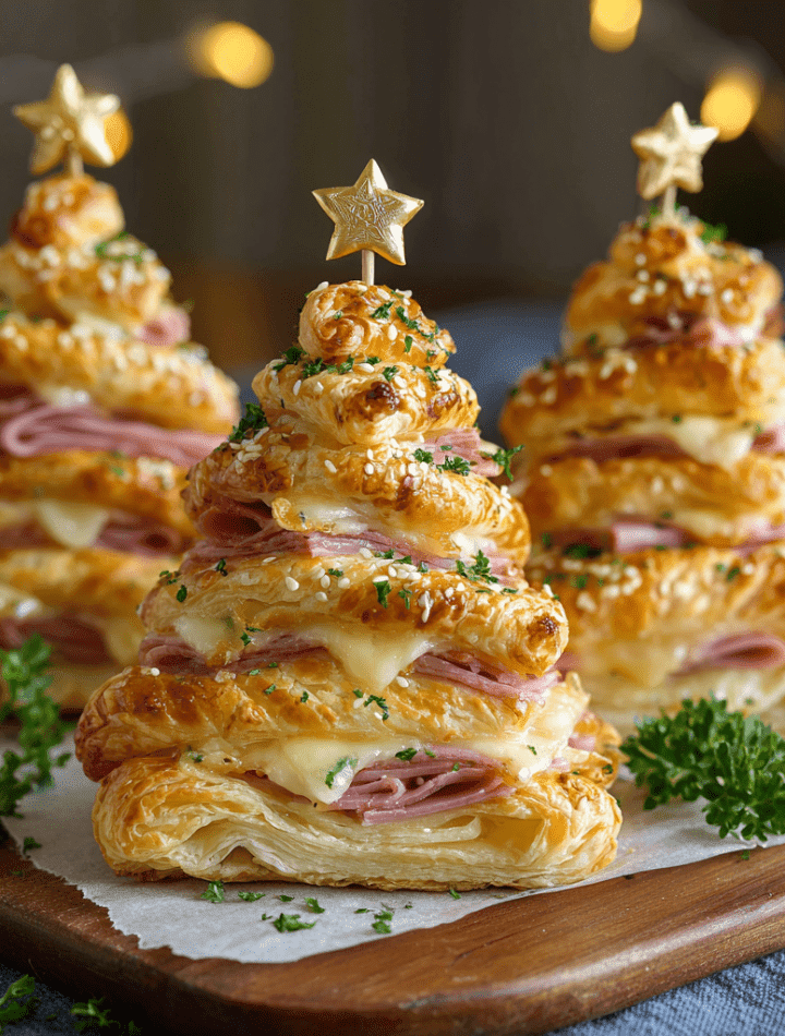 HAM & CHEESE PUFF PASTRY CHRISTMAS TREES