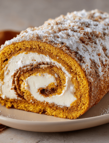 Cheesecake Stuffed Pumpkin Roll