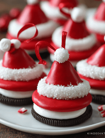 Santa Hat Oreo Ornaments