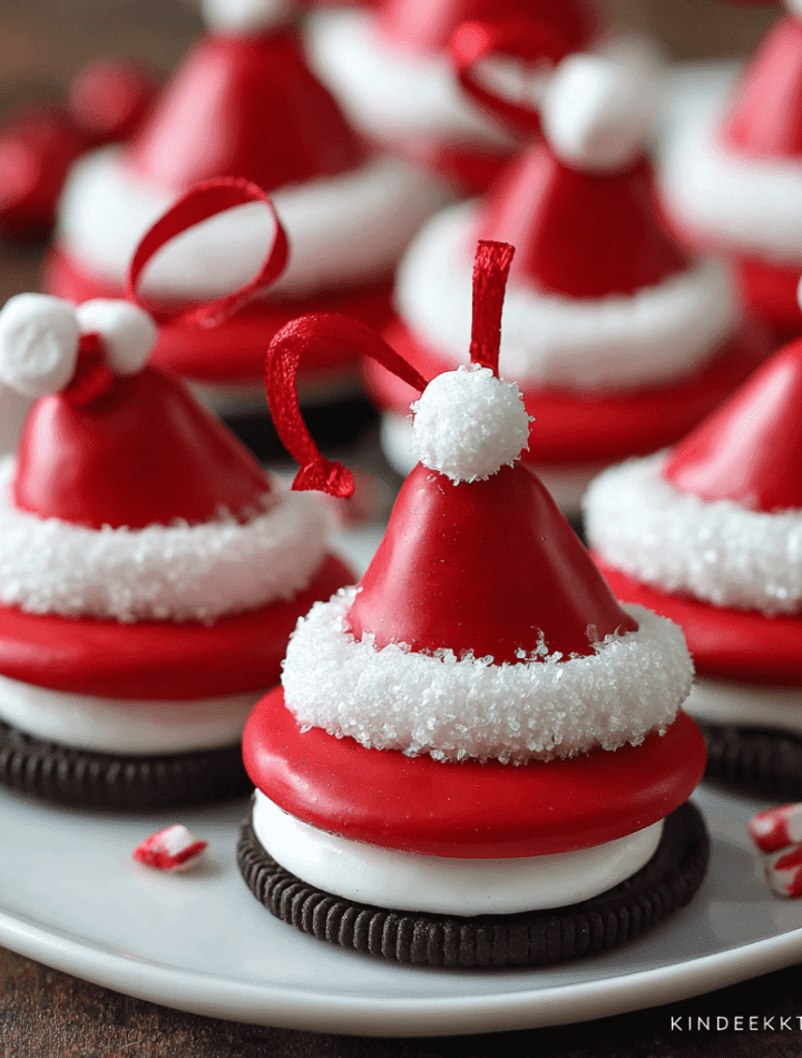 Santa Hat Oreo Ornaments