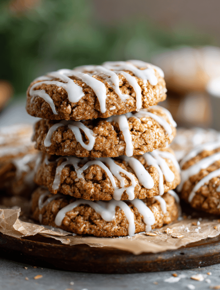 Iced Gingerbread Oatmeal Cookies