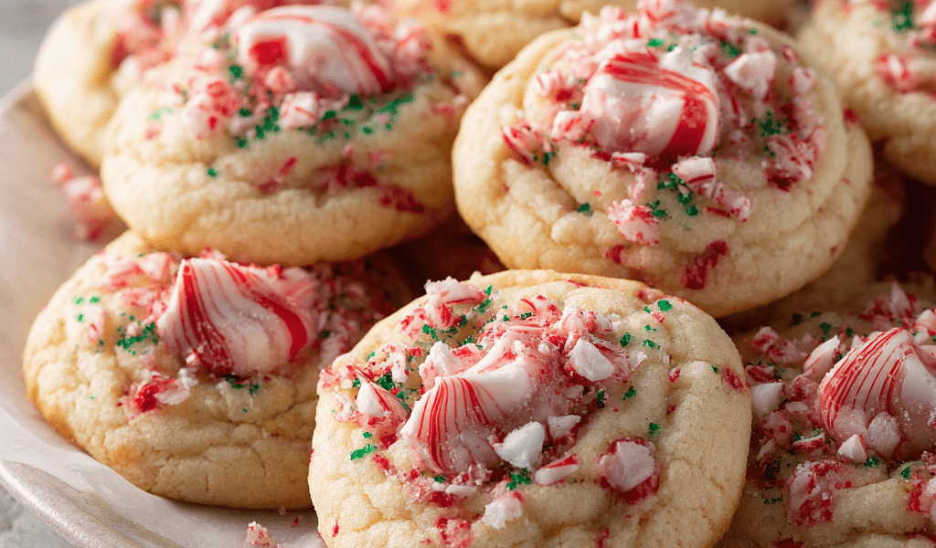 Candy Cane Kiss Cookies