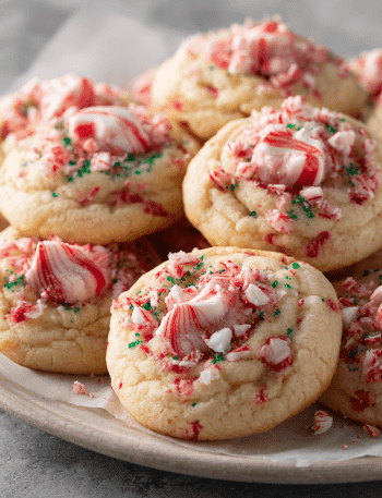 Candy Cane Kiss Cookies