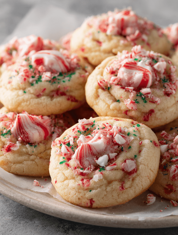 Candy Cane Kiss Cookies