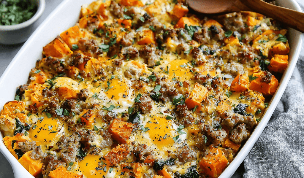 Sweet Potato & Turkey Sausage Casserole