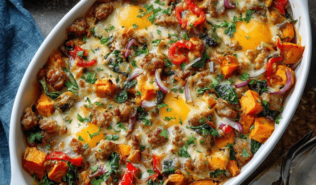 Savory Sweet Potato & Sausage Bake