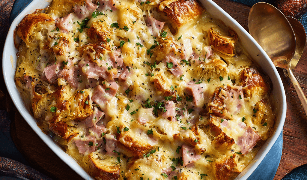 Overnight Ham & Croissant Bake