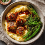 Mashed Potato & Turkey Meatball Bowls