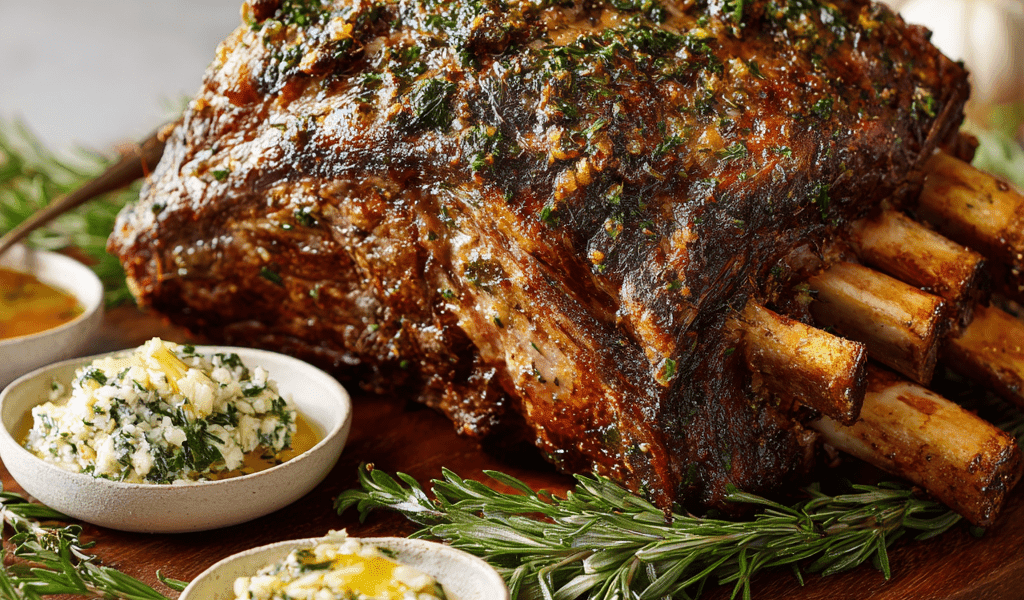 Garlic-Herb Standing Rib Roast