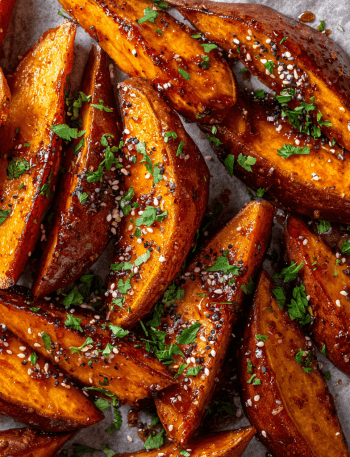 Honey-Roasted Sweet Potato Wedges