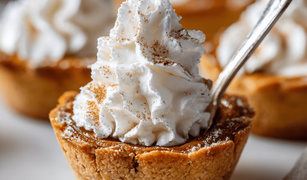 Mini Pumpkin Pie Cups with Fresh Vanilla Whip