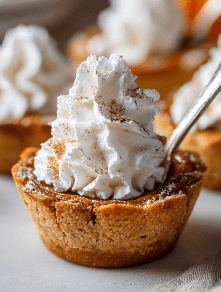 Mini Pumpkin Pie Cups with Fresh Vanilla Whip