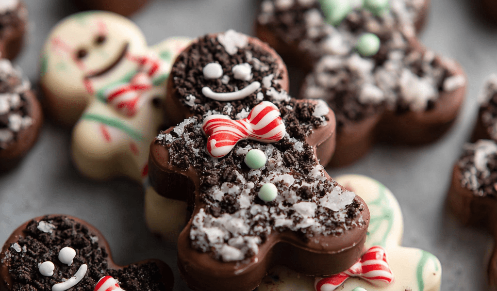 Gingerbread Men Oreo Peppermint Bark