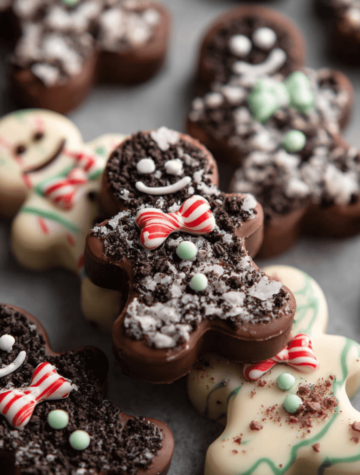Gingerbread Men Oreo Peppermint Bark