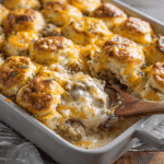 Biscuits and Gravy Breakfast Casserole
