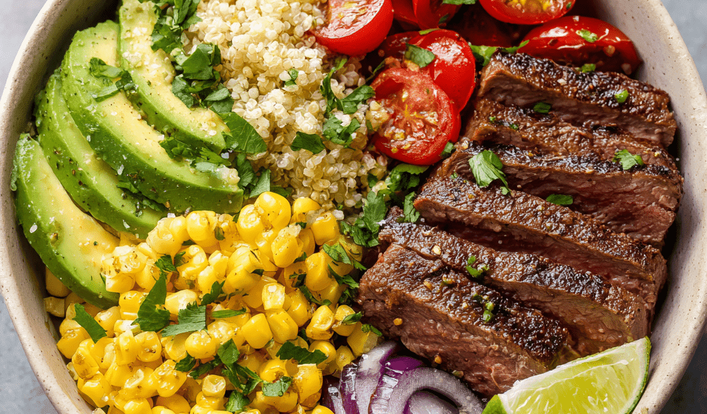 Steak, Avocado & Corn Bowl