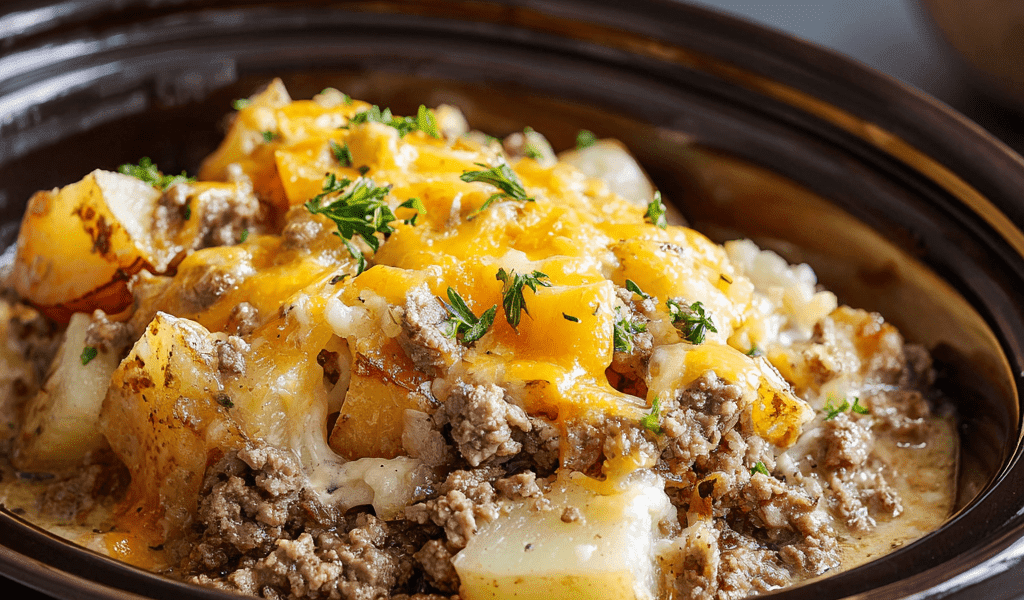 Slow Cooker Beef and Potato Casserole