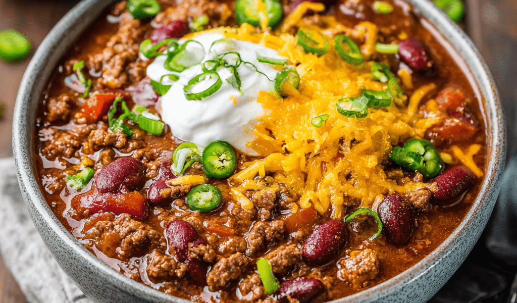 Easy Crockpot Ground Beef Chili with Beans