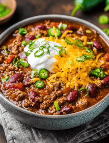 Easy Crockpot Ground Beef Chili with Beans