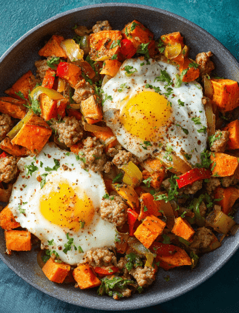 Sausage, Egg & Sweet Potato Hash