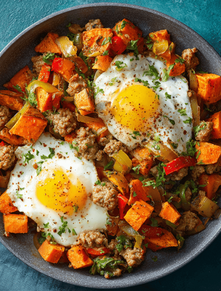 Sausage, Egg & Sweet Potato Hash