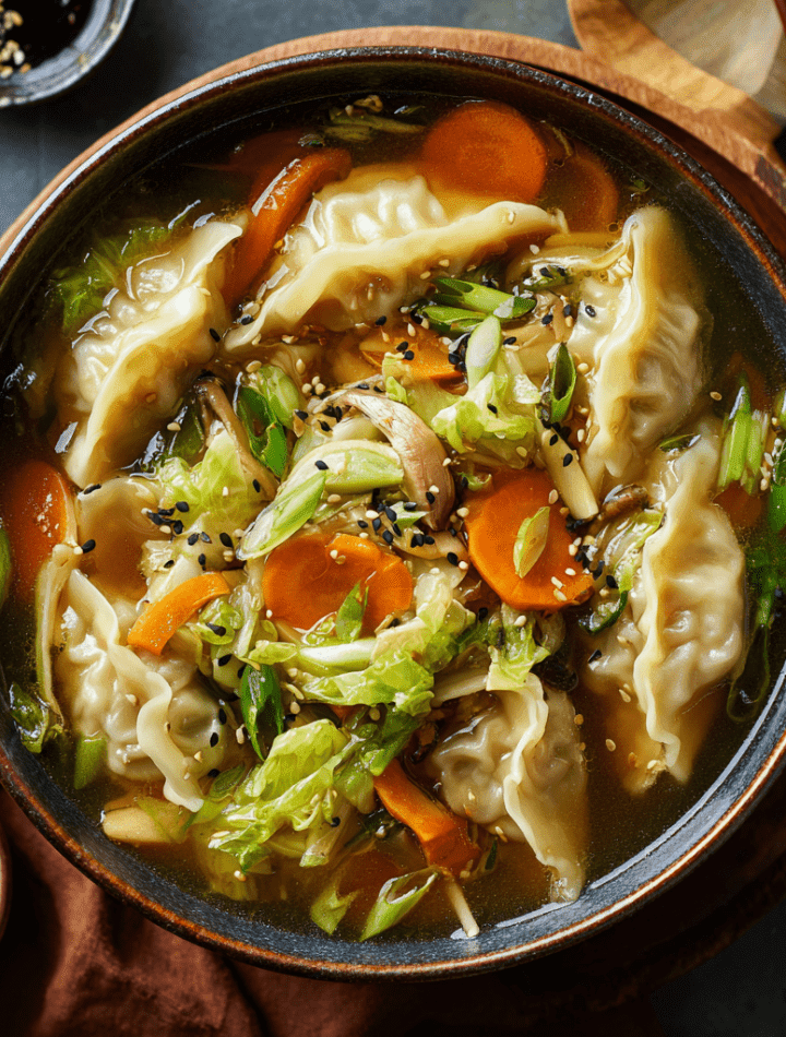 Gyoza Soup (Japanese Dumpling Soup)