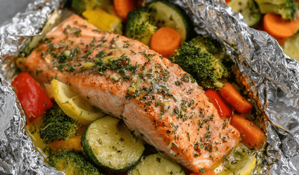 Salmon & Veggie Foil Packets