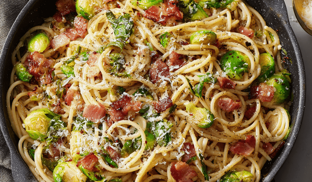 Brussels Sprouts & Bacon Pasta