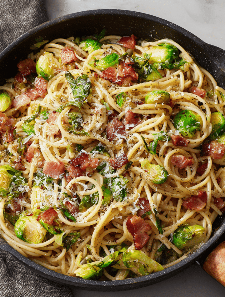 Brussels Sprouts & Bacon Pasta