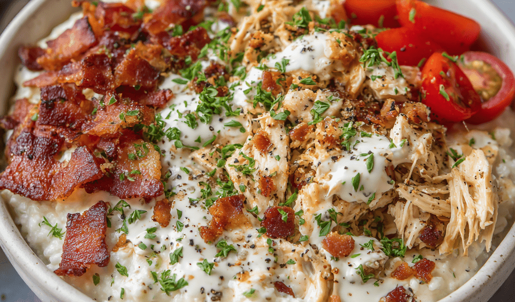 Chicken Bacon Ranch Cottage Cheese Bowls