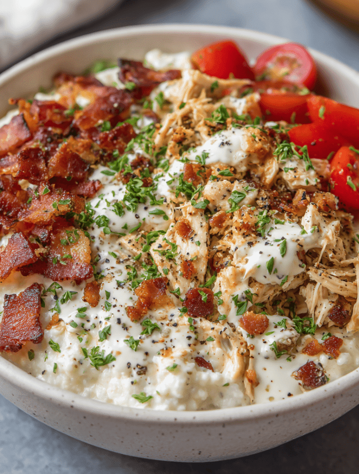Chicken Bacon Ranch Cottage Cheese Bowls