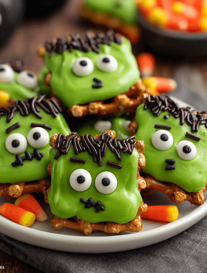 Frankenstein Halloween Pretzels