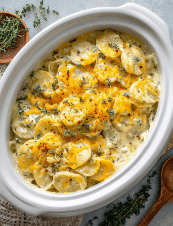 Slow Cooker Cheesy Scalloped Potatoes