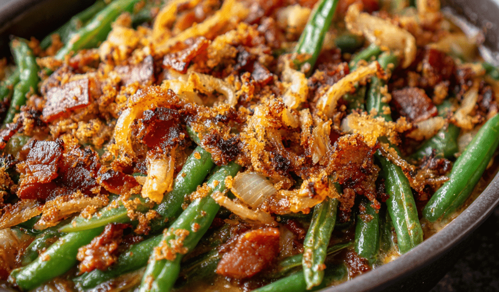 Bacon & Caramelized Onion Green Bean Casserole