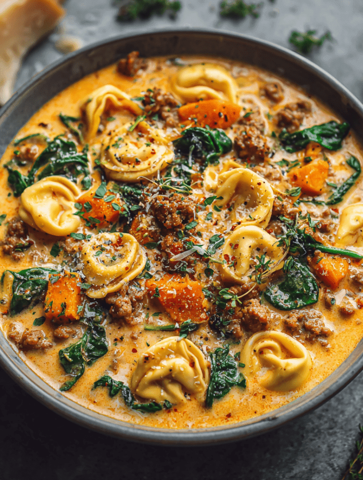 Creamy Sausage Tortellini Soup