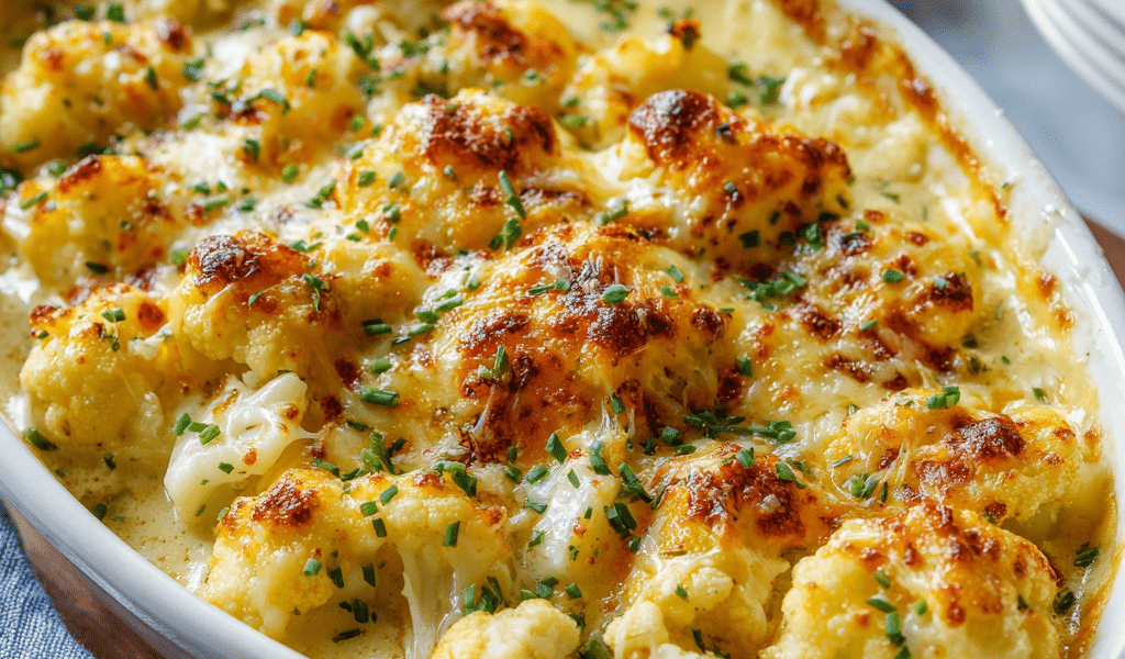 Cheddar & Chive Cauliflower Gratin