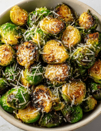 Air Fryer Brussels Sprouts with Parmesan