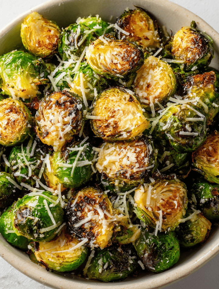 Air Fryer Brussels Sprouts with Parmesan