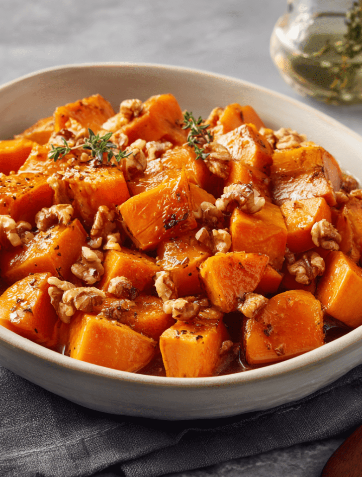 Maple Glazed Sweet Potatoes with Toasted Walnuts