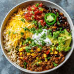 Slow Cooker Ground Beef Taco Bowls