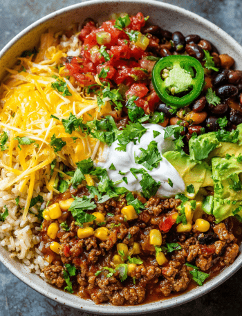 Slow Cooker Ground Beef Taco Bowls
