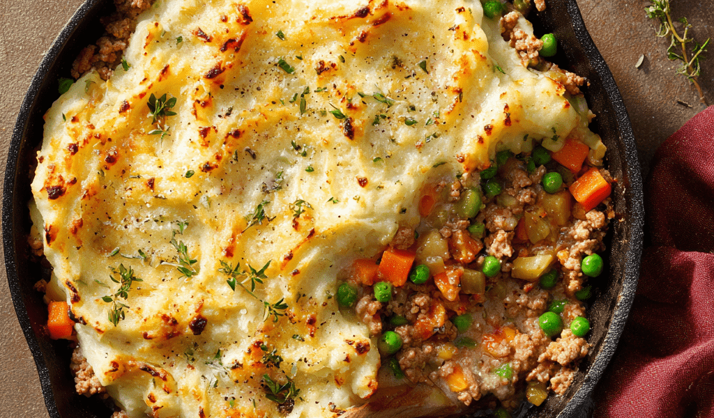 Turkey Shepherd’s Pie with Mashed Potato Topping