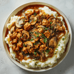 Ground Turkey Gravy Over Mashed Potatoes