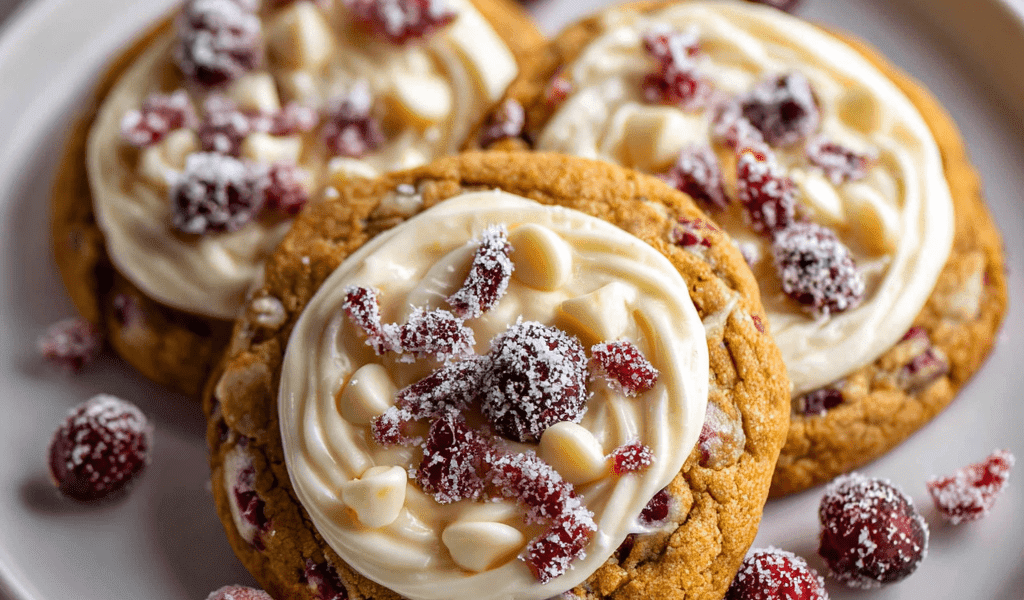 Frosted Cranberry Bliss Cookies