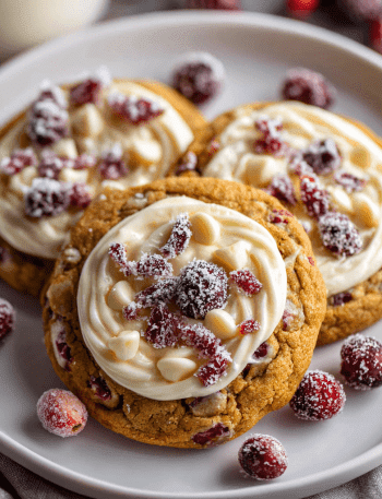 Frosted Cranberry Bliss Cookies