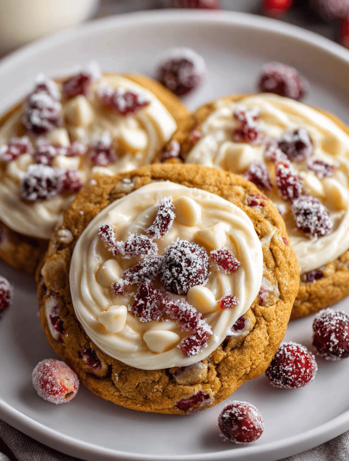 Frosted Cranberry Bliss Cookies