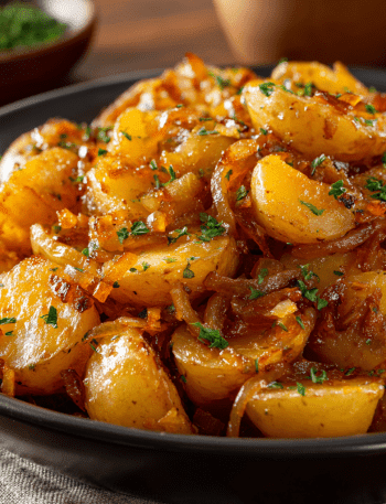 Slow Cooker Amish Savory Onion Potatoes