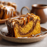 Brown Butter Pumpkin Spice Cake with Caramel Swirl